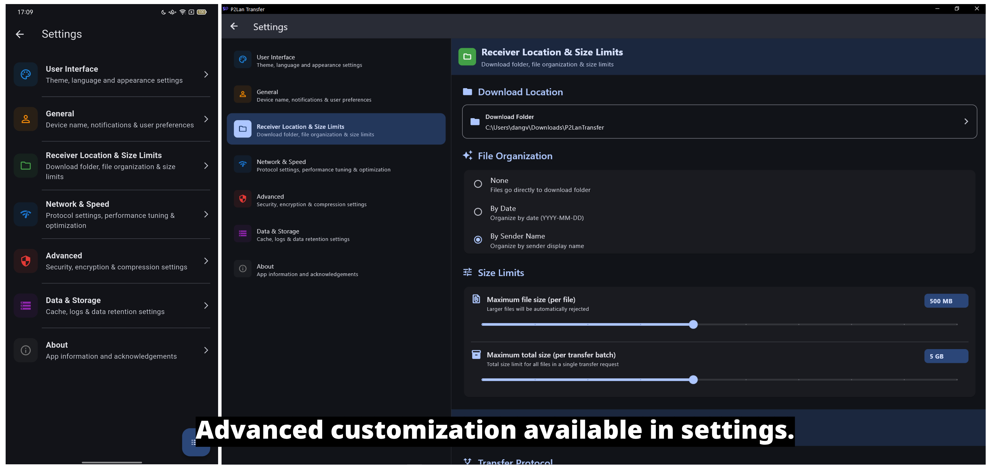 Settings Panel